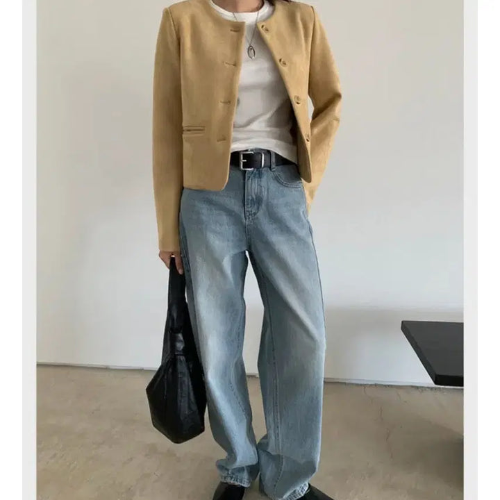 [BUNJANG] Curved Light Wash Denim Jeans S Size / 커브드 연청데님 새상품
