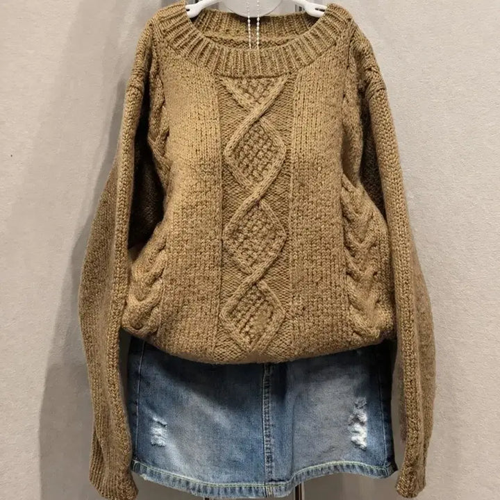 [BUNJANG] Loose Fit Round Neck Knit Sweater / 루즈핏 니트 / 편하게 입기 좋은 데일리템
