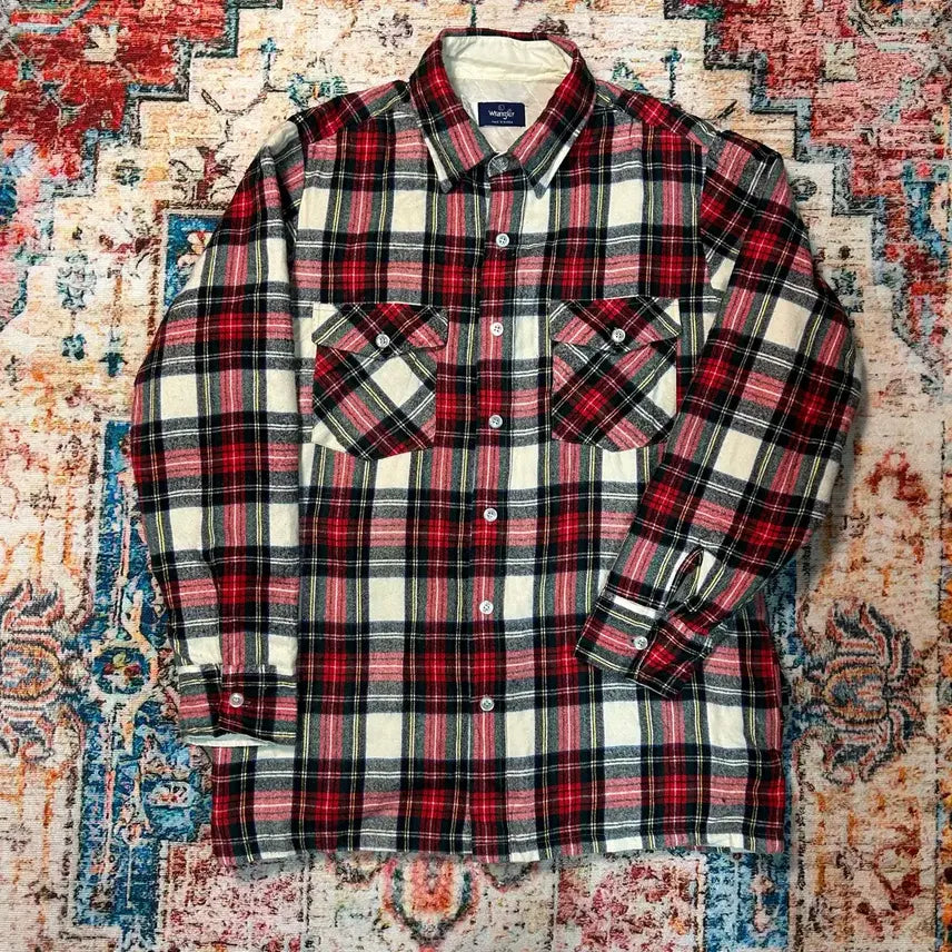 [BUNJANG] Wrangler 80s Quilted Check Shirt / [L] 80s 랭글러 누빔 체크셔츠