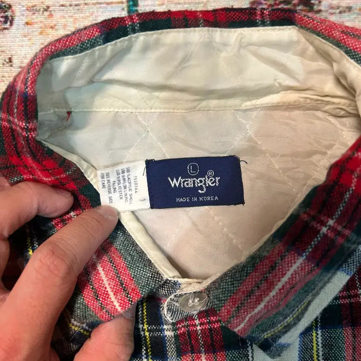 [BUNJANG] Wrangler 80s Quilted Check Shirt / [L] 80s 랭글러 누빔 체크셔츠