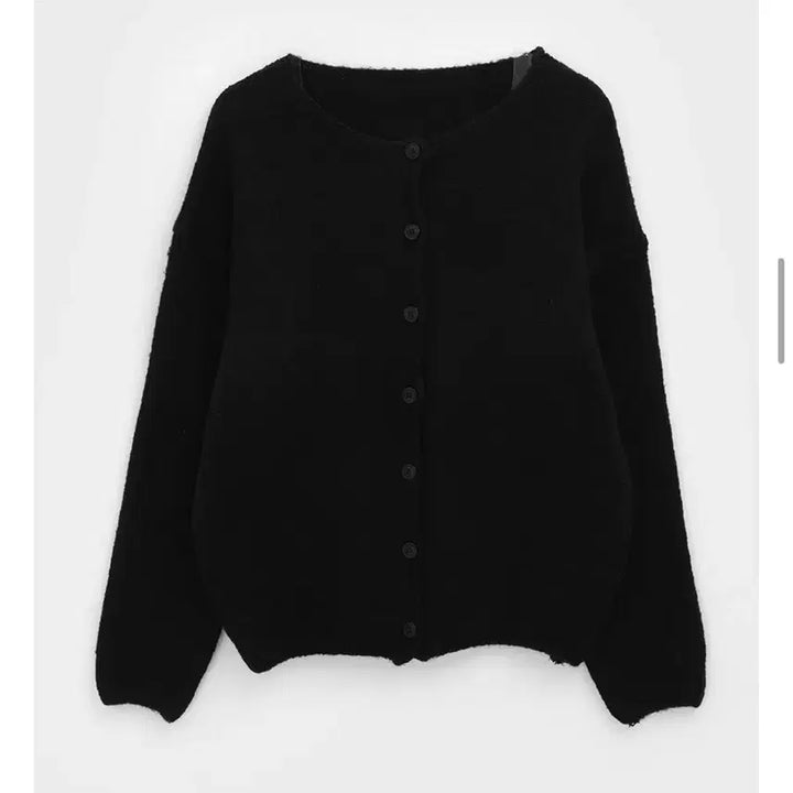 [BUNJANG] Black Up Knit Cardigan Black / 블랙업 아쿠언 루즈핏 니트가디건 블랙