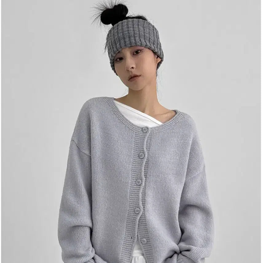 [BUNJANG] Black Up Knit Cardigan Black / 블랙업 아쿠언 루즈핏 니트가디건 블랙