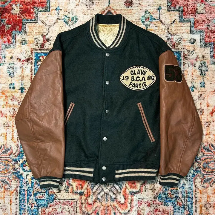 [BUNJANG] MENS BIGI Varsity Jacket / [L] 바비슈 by MENS BIGI 울 카우 레더 레터맨 바시티 자켓