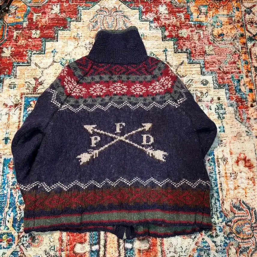 [BUNJANG] Penfield Cowichan Knit Zip Jacket / [L] 펜필드 코위찬 니트 집업 자켓