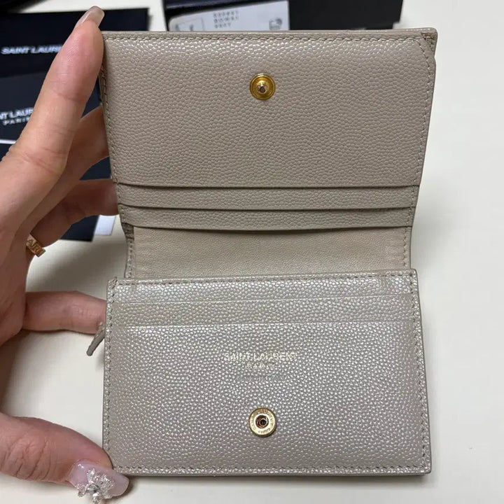 [BUNJANG] Saint Laurent Card Wallet / 생로랑 텍스처드 모노그램 카드 지갑