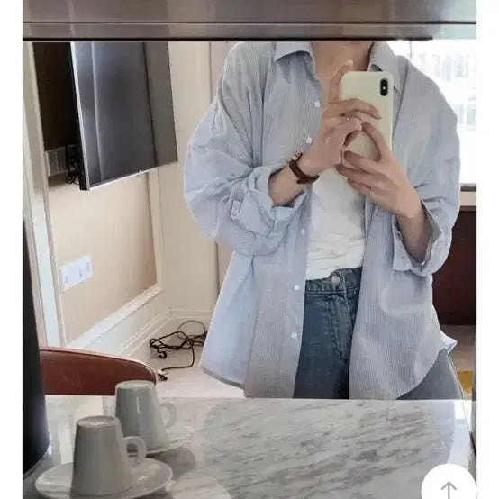 [BUNJANG] Slow and Stripe Shirt Blue / 슬로우앤드 스트라이프 셔츠 블루