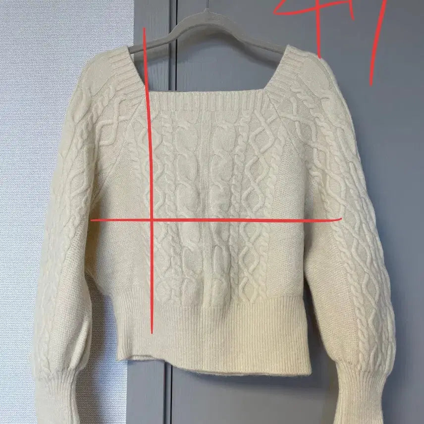 [BUNJANG] ab.plus Square Neck Crop Knit (Free Size) / ab.plus 스퀘어넥 크롭 니트 F