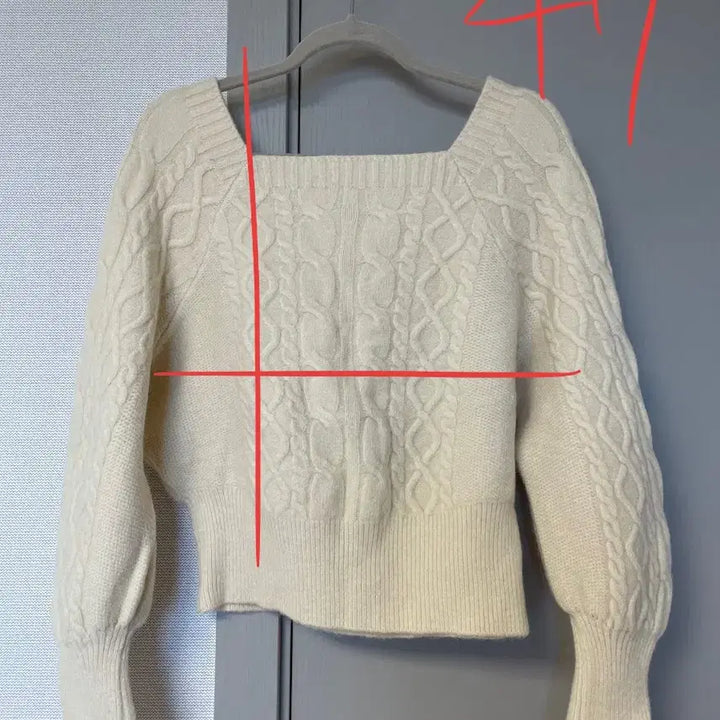 [BUNJANG] ab.plus Square Neck Crop Knit (Free Size) / ab.plus 스퀘어넥 크롭 니트 F