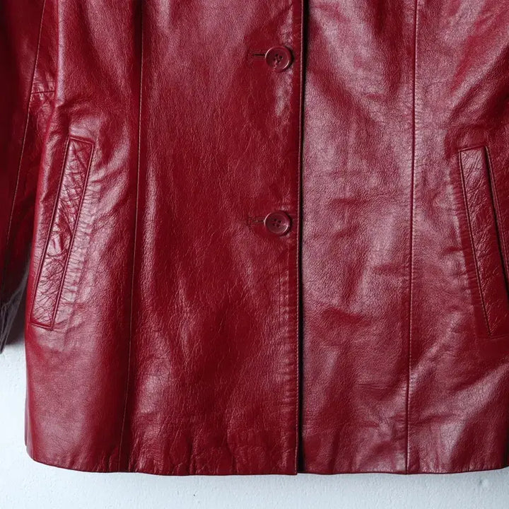 [BUNJANG] W Vintage Faux Leather Jacket / W(M) 브랜드빈티지 집업 바람막이 점퍼자켓 페이크레더-17491