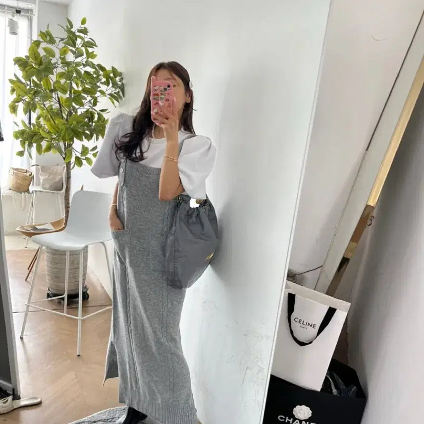 [BUNJANG] JAY Fit Long Knit Suspender Dress / 제이핏 롱니트멜빵원피스 니트롱원피스 니트원피스 나시원피스 민소매원피스