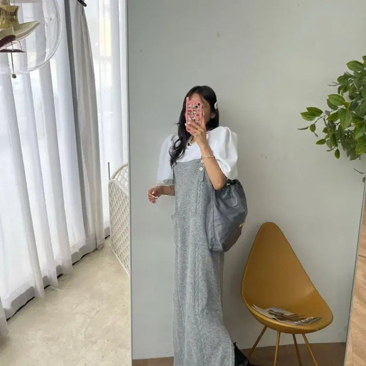 [BUNJANG] JAY Fit Long Knit Suspender Dress / 제이핏 롱니트멜빵원피스 니트롱원피스 니트원피스 나시원피스 민소매원피스