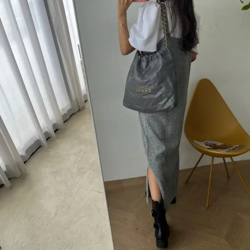 [BUNJANG] JAY Fit Long Knit Suspender Dress / 제이핏 롱니트멜빵원피스 니트롱원피스 니트원피스 나시원피스 민소매원피스