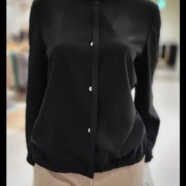 [BUNJANG] DILUCIANO Black Round Neck Blouse (Size 77-88) / 새제품) 디루치아노 블랙 라운드넥 블라우스77~88