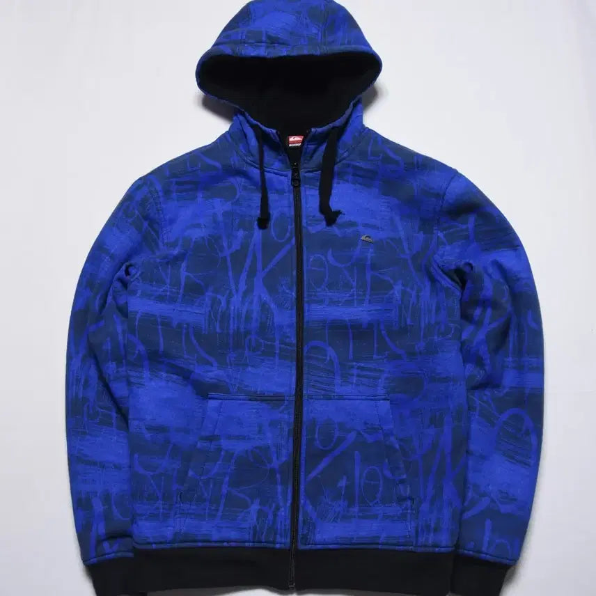 [BUNJANG] Quiksilver Blue Pattern Hoodie Zip-Up L / 퀵실버 블루 패턴 후드집업 L