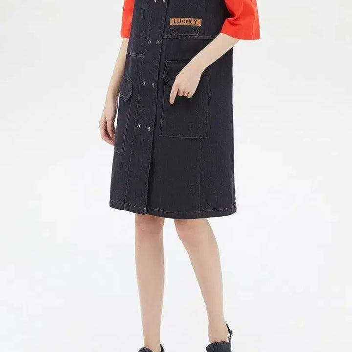 [BUNJANG] Lucky Chouette Denim Dress / 럭키슈에뜨 데님 원피스