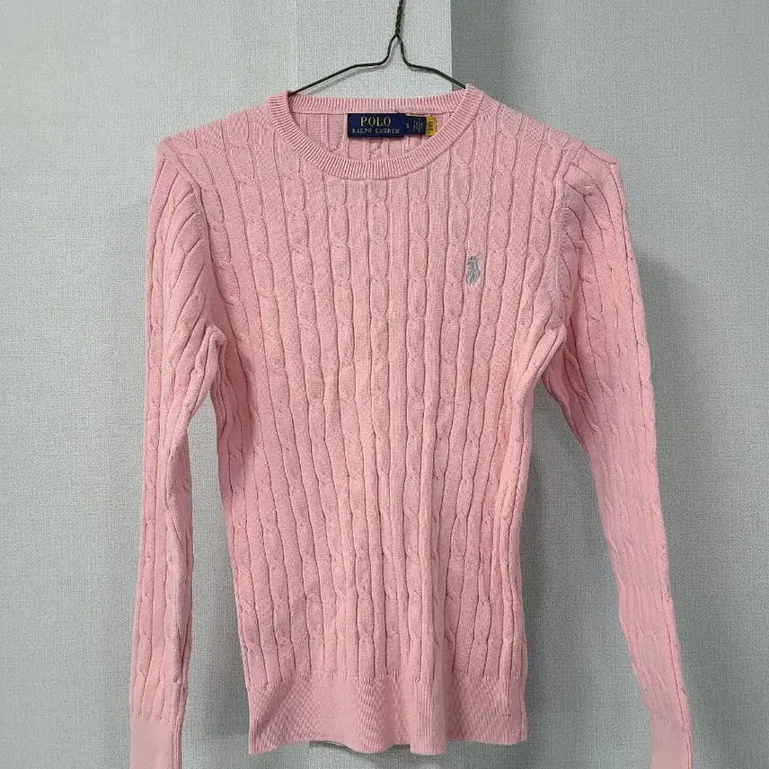 [BUNJANG] Polo Ralph Lauren Pink Cable Knit S / 폴로 랄프로렌 핑크 케이블 니트 S