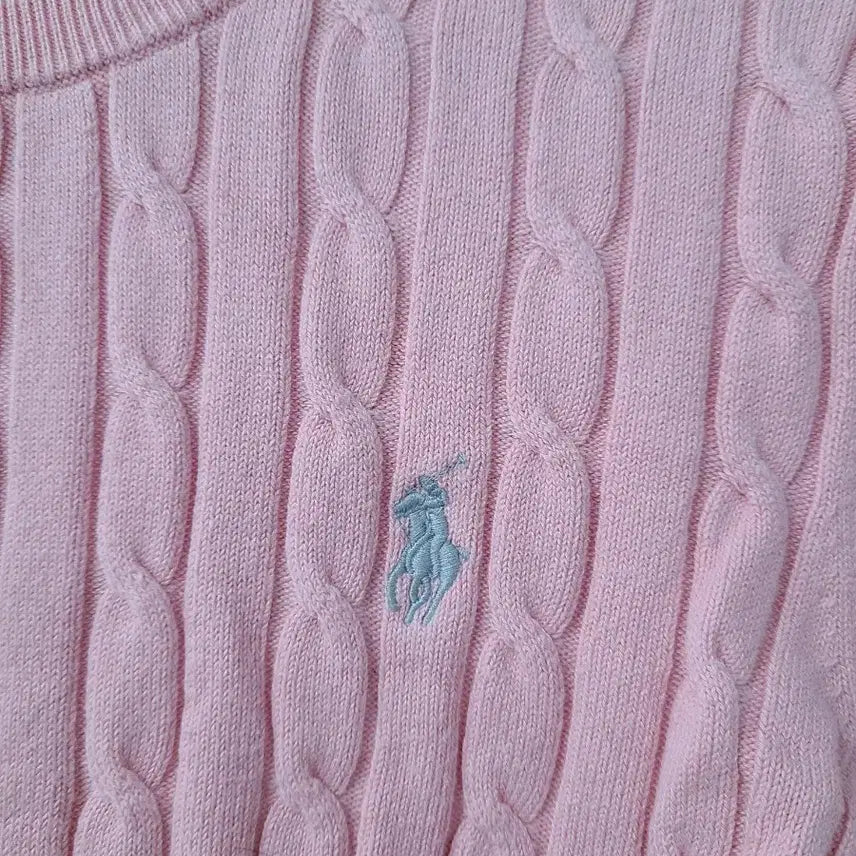 [BUNJANG] Polo Ralph Lauren Pink Cable Knit S / 폴로 랄프로렌 핑크 케이블 니트 S