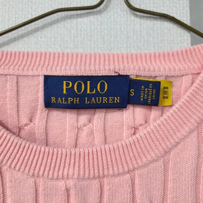 [BUNJANG] Polo Ralph Lauren Pink Cable Knit S / 폴로 랄프로렌 핑크 케이블 니트 S