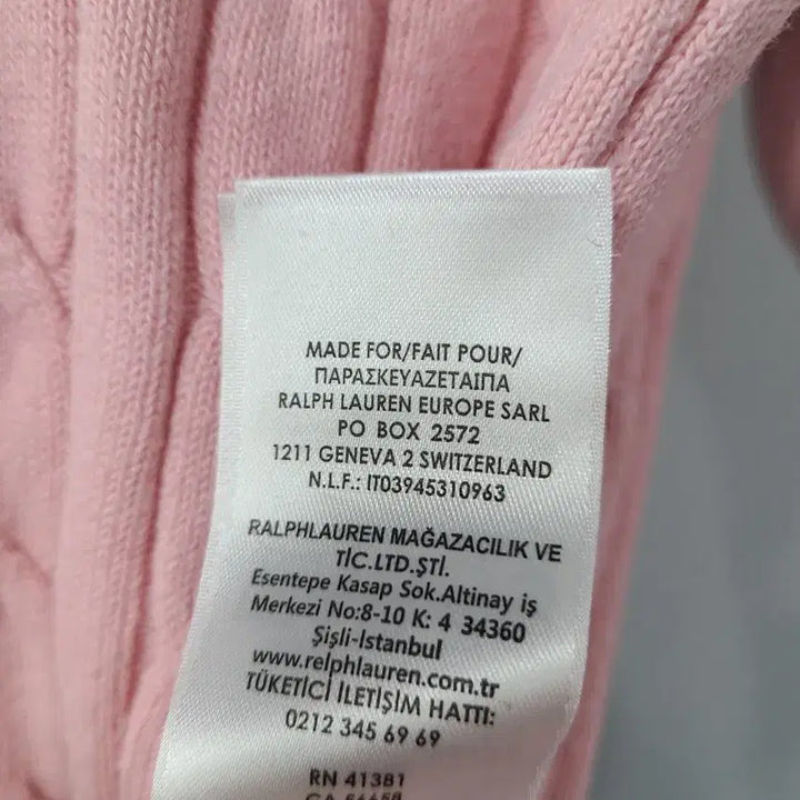 [BUNJANG] Polo Ralph Lauren Pink Cable Knit S / 폴로 랄프로렌 핑크 케이블 니트 S