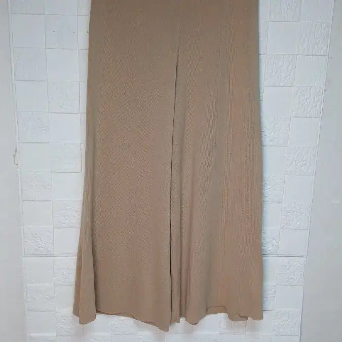 [BUNJANG] Casual Beige Knit Wide Pants - Size 66 / 새상품)간절기 베이지 니트 와이드 팬츠ㅡ66