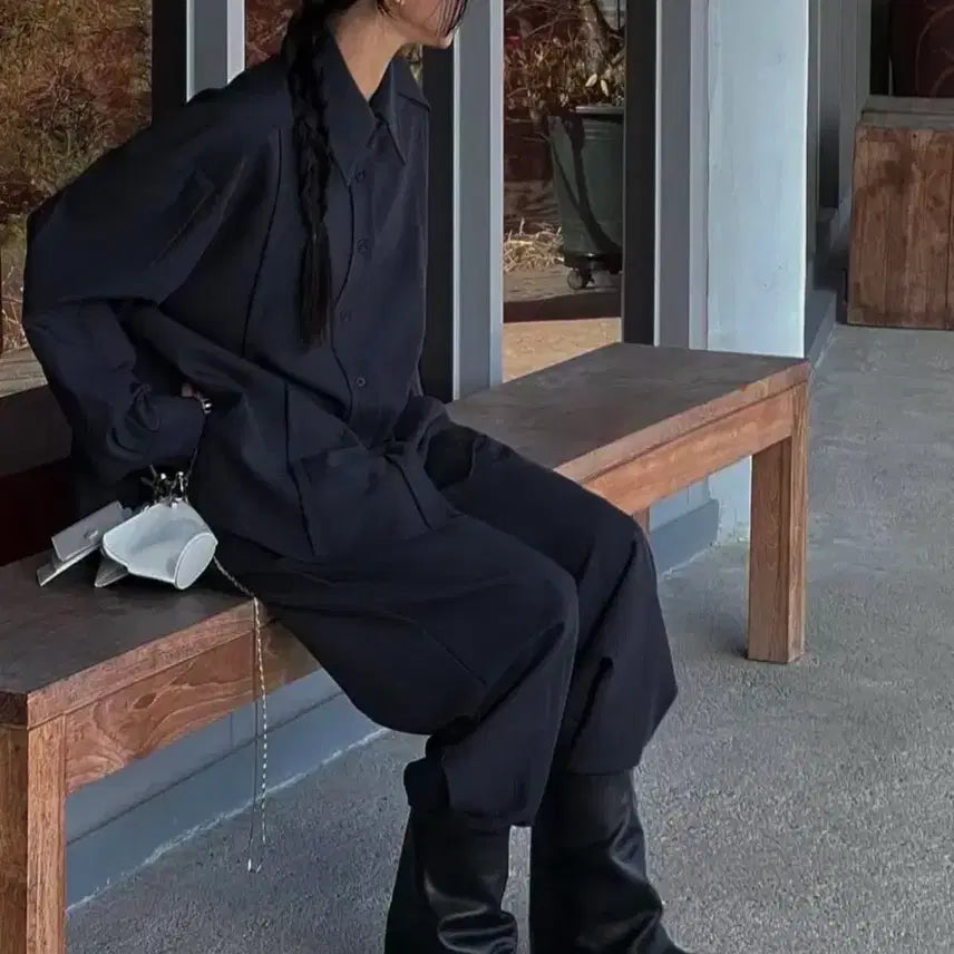 [BUNJANG] Trimming Birds Pinched Seam Shirt - Black / (새상품) 트리밍버드 Pinched Seam Shirts,블랙