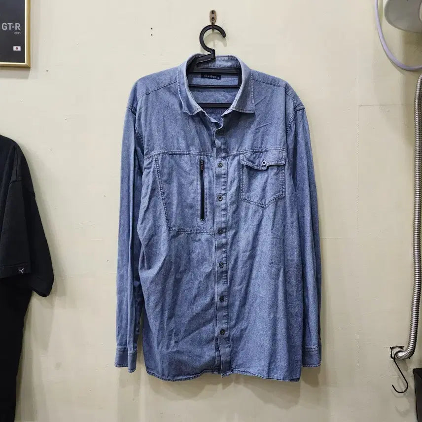 [BUNJANG] ZIBEN Work Shirt Denim Blue 3XL / [3XL] ZIBEN 워크 셔츠 (데님블루)