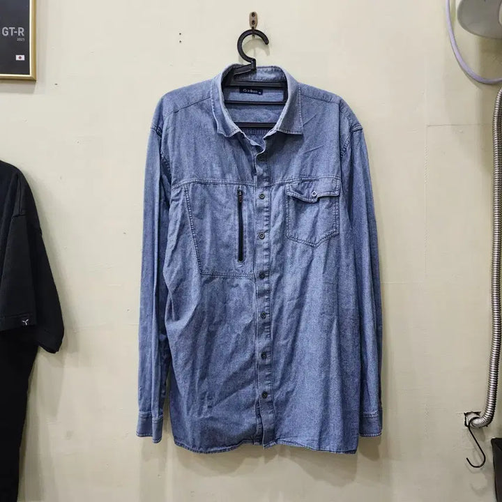 [BUNJANG] ZIBEN Work Shirt Denim Blue 3XL / [3XL] ZIBEN 워크 셔츠 (데님블루)