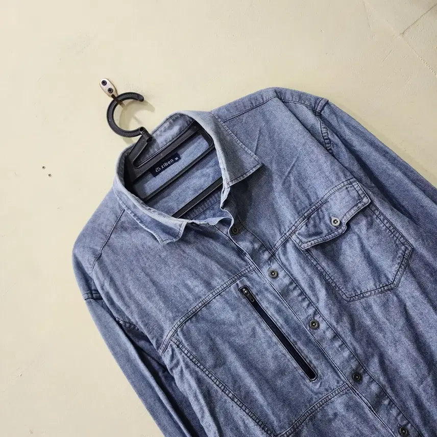 [BUNJANG] ZIBEN Work Shirt Denim Blue 3XL / [3XL] ZIBEN 워크 셔츠 (데님블루)