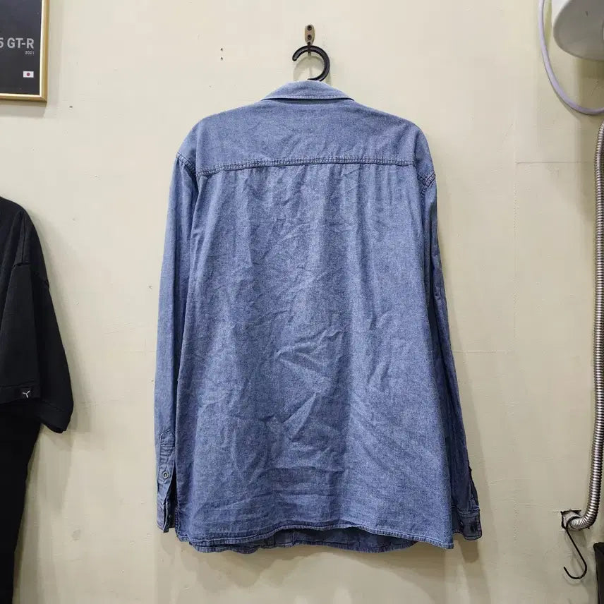 [BUNJANG] ZIBEN Work Shirt Denim Blue 3XL / [3XL] ZIBEN 워크 셔츠 (데님블루)
