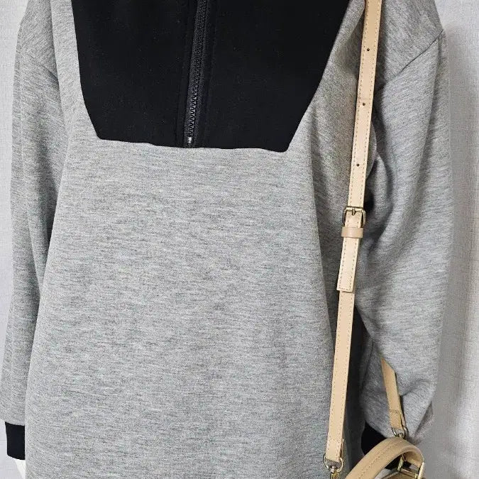 [BUNJANG] Grey Black Zipper Dress / 새옷---회색 검정 자크 원피스