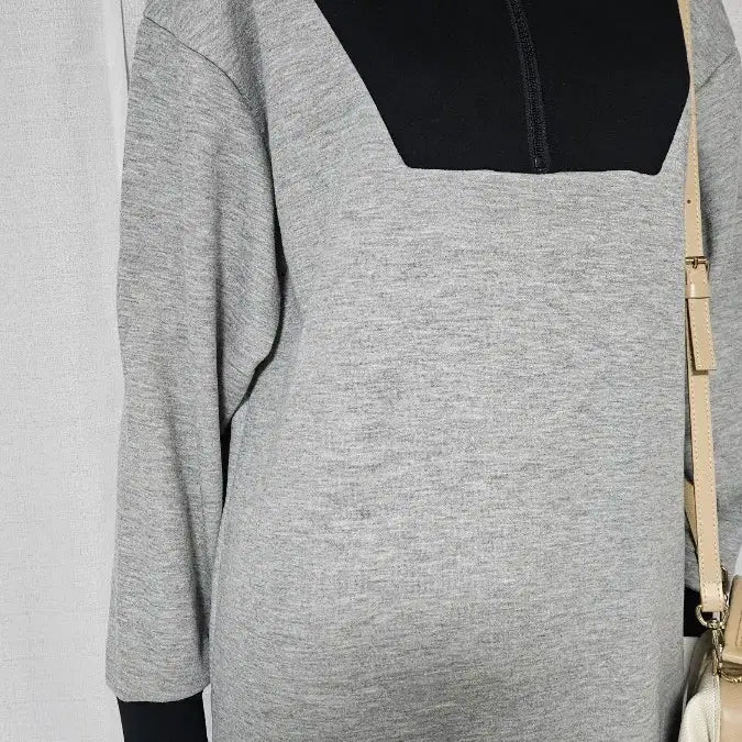 [BUNJANG] Grey Black Zipper Dress / 새옷---회색 검정 자크 원피스..