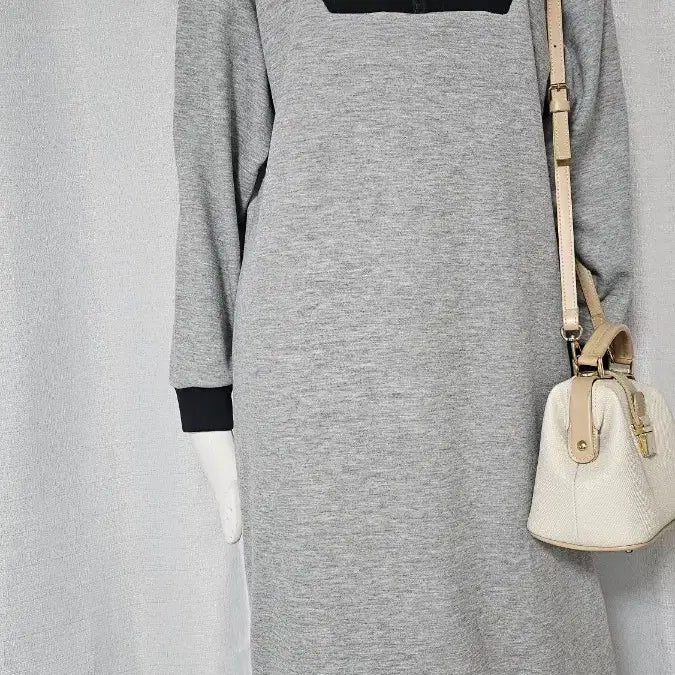 [BUNJANG] Grey Black Zipper Dress / 새옷---회색 검정 자크 원피스..