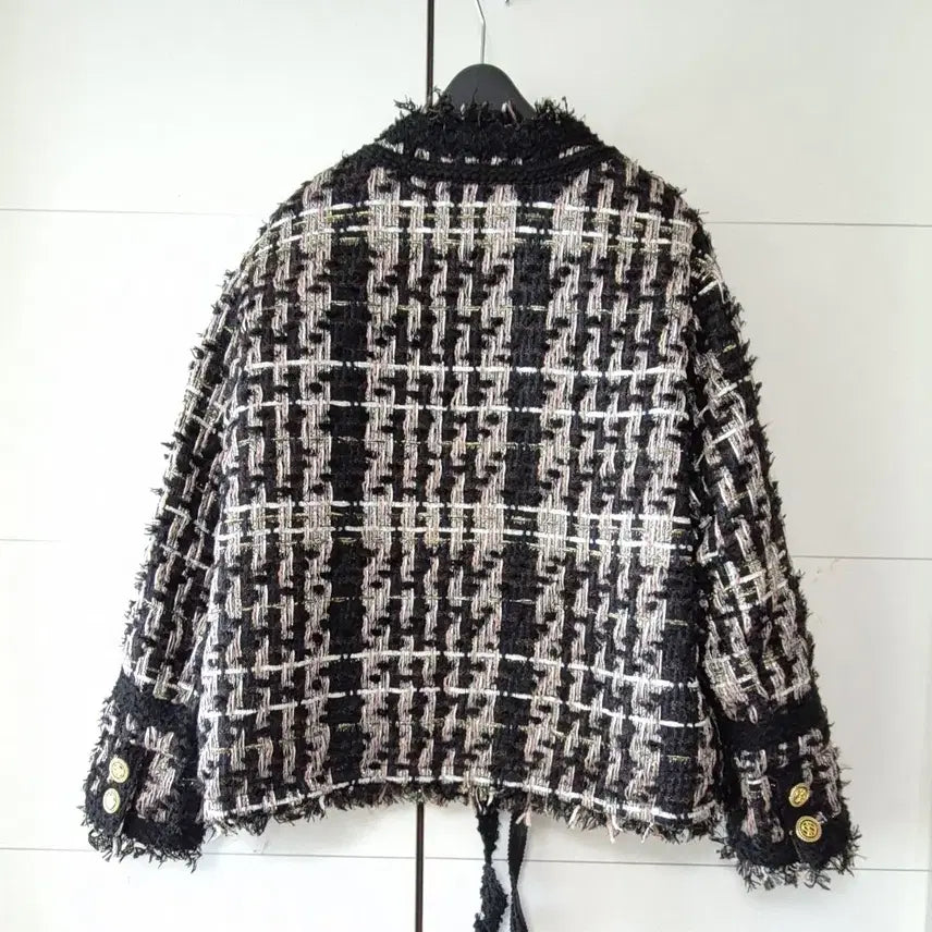 [BUNJANG] Tweed Padded Jacket 66-77 / 안감누빔 트위드 금장 버튼 자켓 66~77