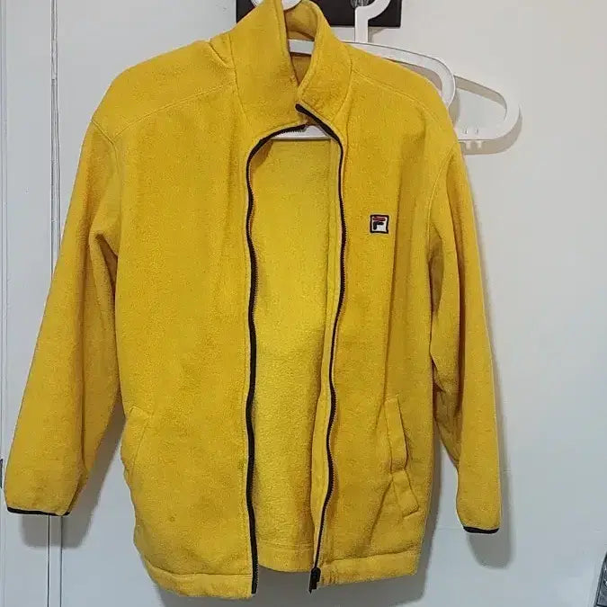 [BUNJANG] Fila Yellow Fleece Jacket / 일본 휠라 FILA 옐로우 노란색 플리스 자켓