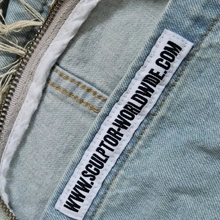 [BUNJANG] SCULPTOR Denim Distressed Shoulder Bag / 스컬프터 SCULPTOR 데님 디스트로이드 숄더백 크로스백