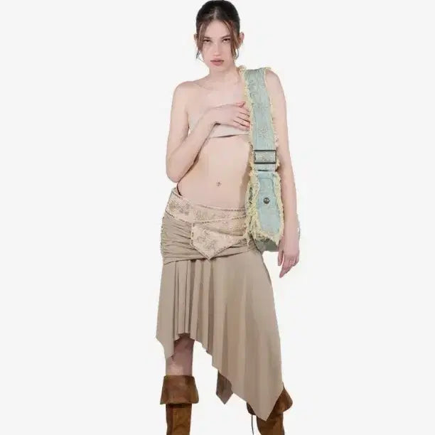 [BUNJANG] SCULPTOR Denim Distressed Shoulder Bag / 스컬프터 SCULPTOR 데님 디스트로이드 숄더백 크로스백