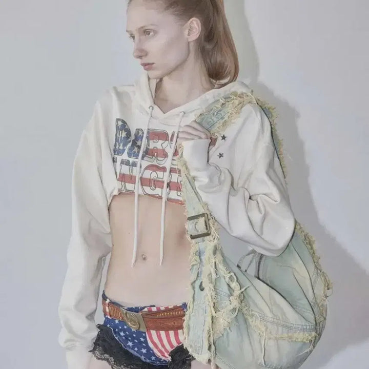 [BUNJANG] SCULPTOR Denim Distressed Shoulder Bag / 스컬프터 SCULPTOR 데님 디스트로이드 숄더백 크로스백