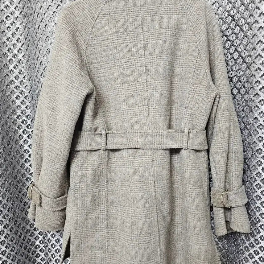 [BUNJANG] Roem Check Half Coat / 로엠 시스템 벨트 체크 하프 코트