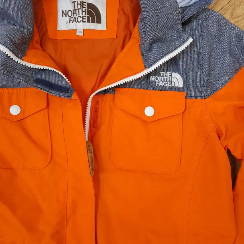 [BUNJANG] North Face Orange Women's Hooded Parka Jacket (Size M) / 노스페이스 오렌지색 여성 후드 야상 점퍼 85(M)