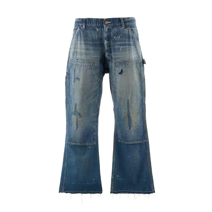 [BUNJANG] Saint Michael Double Knee Jeans L Size / 세인트미카엘 더블니 생마 세인트마이클 L사이즈