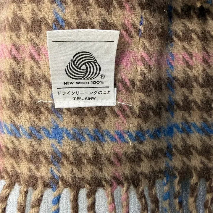 [BUNJANG] Burberry Check Muffler Brown/Pink/Blue / 버버리 체크 머플러 브라운/핑크/블루