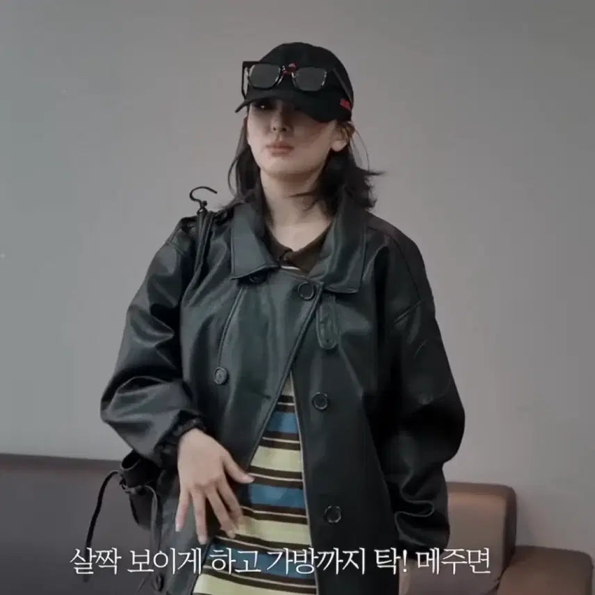 [BUNJANG] DEINET D Half Leather Jacket / DEINET D HALF LEATHER JACKET IN BLACK