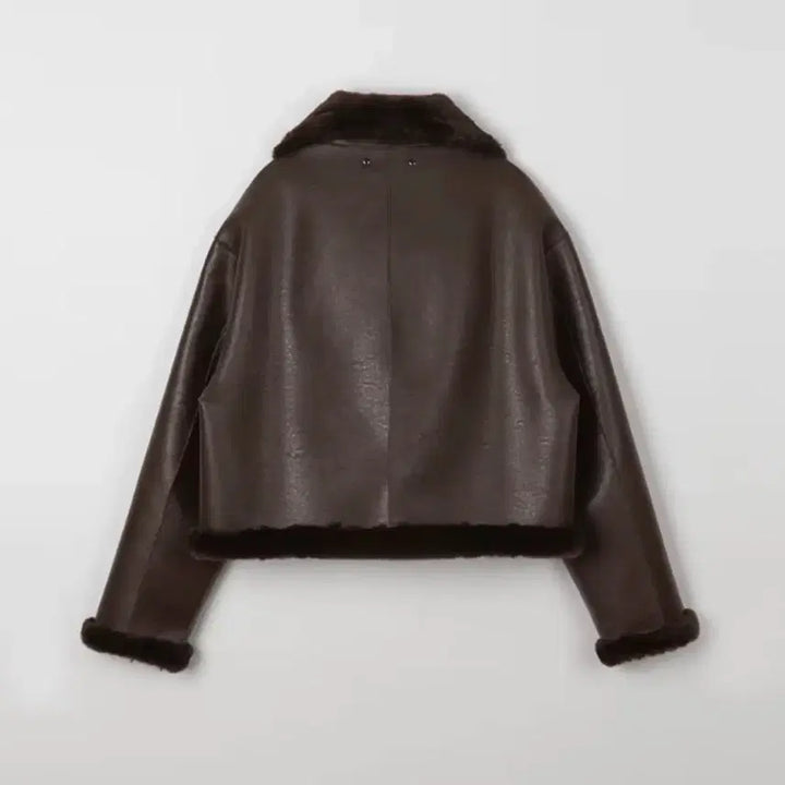 [BUNJANG] Mongdol Eco-Fur Crop Mustang Brown / 몽돌 에코퍼 크롭 무스탕 브라운