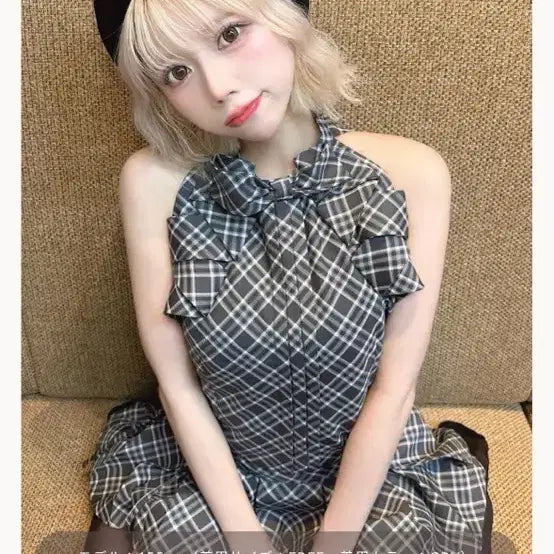 [BUNJANG] Darich Gray Check Setup - Top & Bottom Set / 새상품) darich 다리치 체크셋업 그레이 s 일브