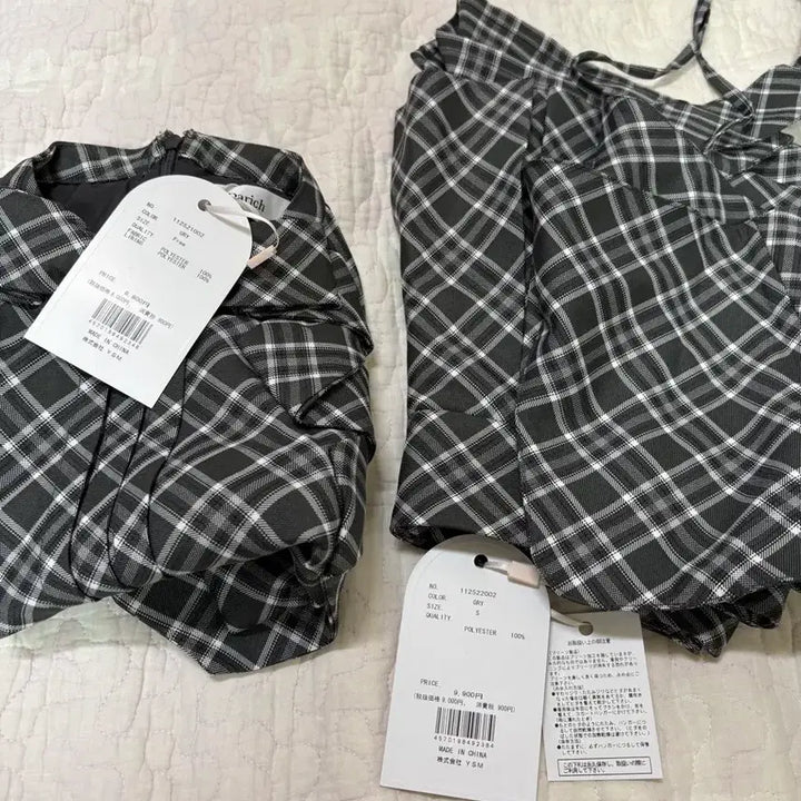 [BUNJANG] Darich Gray Check Setup - Top & Bottom Set / 새상품) darich 다리치 체크셋업 그레이 s 일브