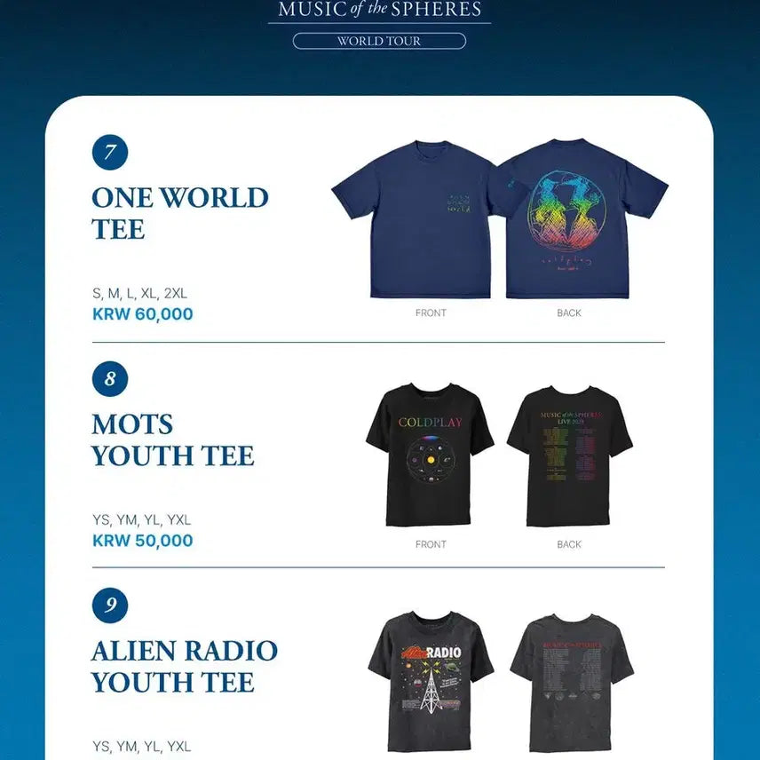 [BUNJANG] Coldplay Concert T-shirt / [S] 콜드플레이 내한 반팔티셔츠