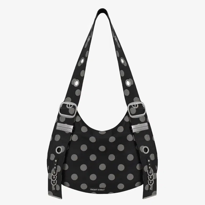 [BUNJANG] Baconnt Archive Bella Hobo Bag (Black, Silver Dot) / (풀박스택새상품 택포)벨라 호보백 도트 베이컨트아카이브