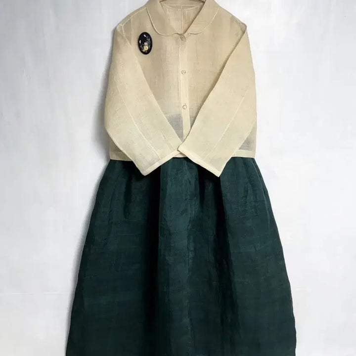 [BUNJANG] Custom Ramie Hanbok Set: Jeogori and Dress / (맞춤) 모시 저고리, 원피스 한복 세트