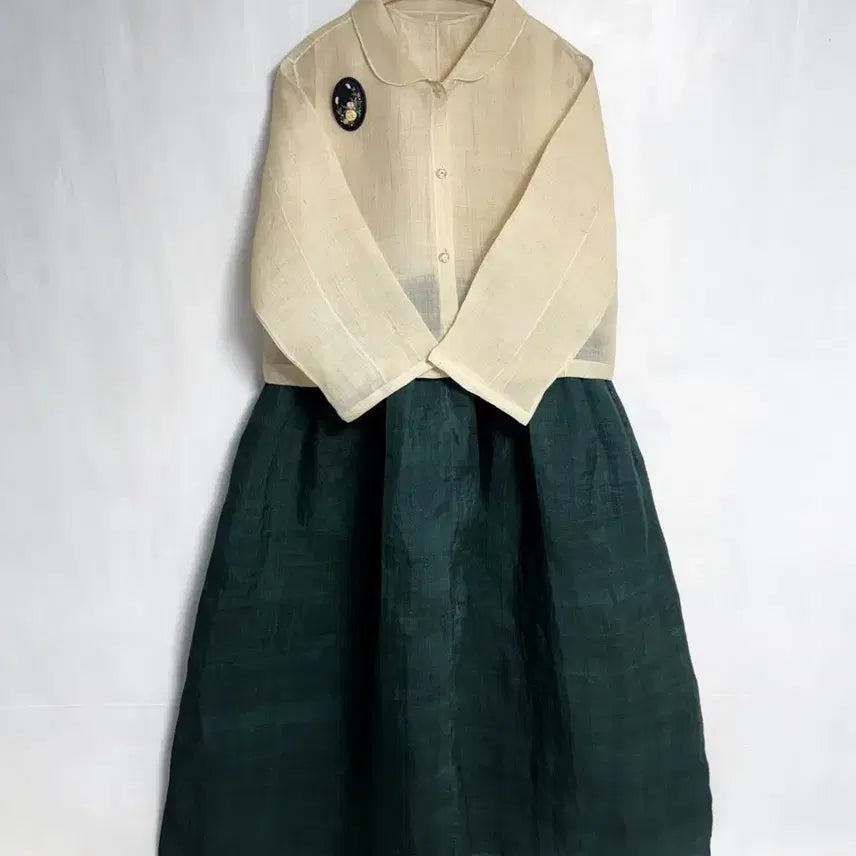 [BUNJANG] Custom Ramie Hanbok Set: Jeogori and Dress / (맞춤) 모시 저고리, 원피스 한복 세트