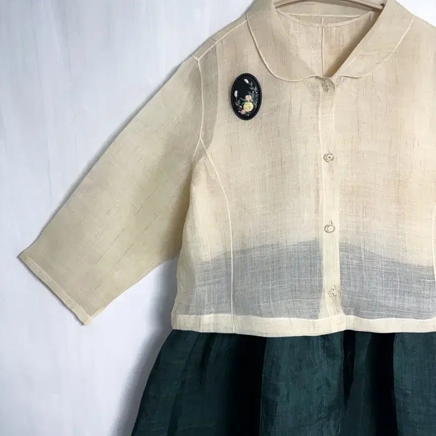 [BUNJANG] Custom Ramie Hanbok Set: Jeogori and Dress / (맞춤) 모시 저고리, 원피스 한복 세트